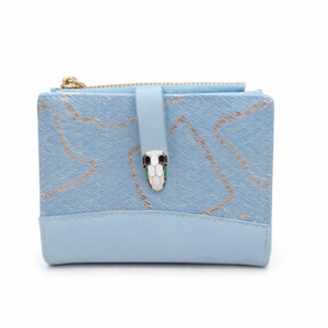 portefeuille compact femme motif serpent – fermeture bijou