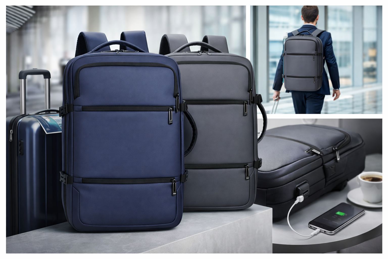 sac à dos de voyage extensible premium 45l – compartiment pc & ouverture 180° sac à dos de voyage extensible premium 45l – compartiment pc & ouverture 180°