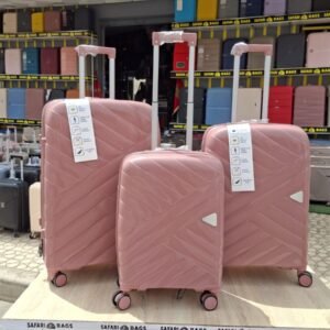 set de 3 valises premium rose poudré – safari bags